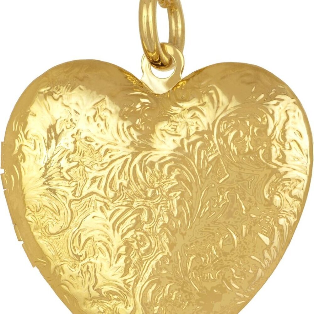 Antique Heart Locket Necklace That Holds Pictures 24k Gold Plated